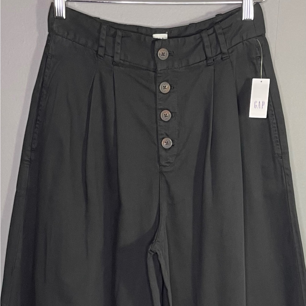 Gap X Doen High Rise Pleated Trouser Wide Leg Pant Black NWT - Picture 4 of 15